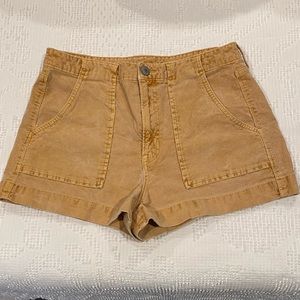 American eagle utility shorts velvet velour corduroy orange tan shorts size 8